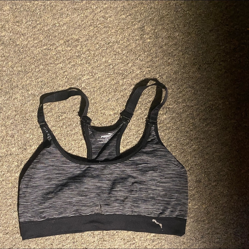 Puma gray and black bra